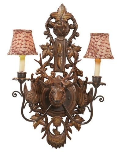 Mountain Collection Hand-Cast Resin Wall Sconce with Candelabra Lights: Mountain Collection Hand-Cast Resin Wall Sconce with Candelabra Lights This item is made at time of order. Please allow 42 to 70 days for production. Illuminate your space with this exquisite hand-cas