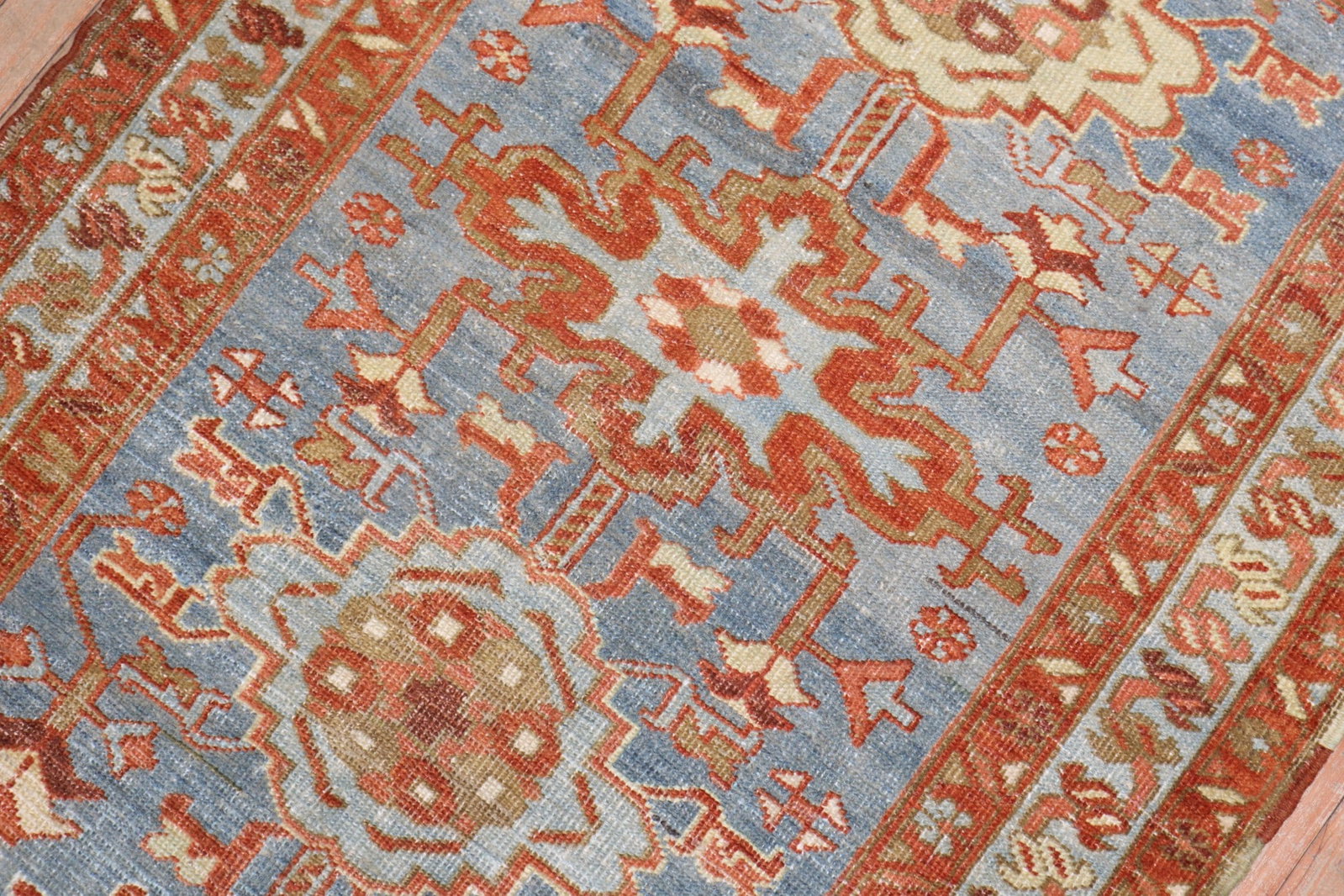 3' 4" x 6' 10" Persian Malayer runner in blue: 3' 4" x 6' 10" Persian Malayer runner in blue Early 20th century Persian Malayer short runner in a blue colorway. This pre-owned rug is identified as a Malayer runner. Specifications Type: Malayer Cat