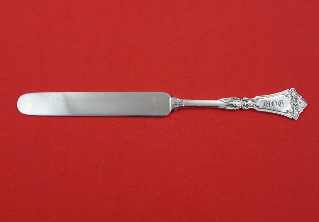 Hotchkiss and Schreuder Unique Sterling Silver Knife 8 Inch Monogrammed: Hotchkiss and Schreuder Unique Sterling Silver Knife 8 Inch Monogrammed This exquisite knife from Hotchkiss and Schreuder features a flat handle and is crafted from high-quality sterling silver. Measu