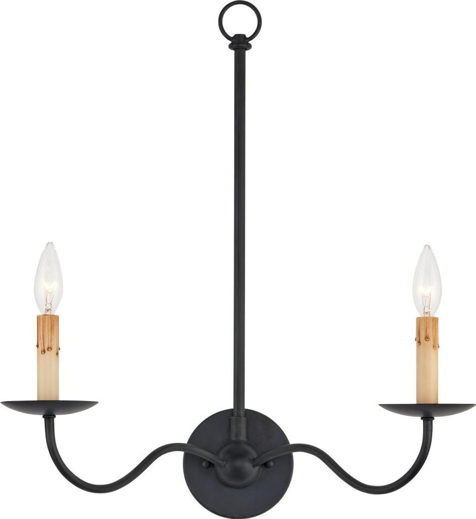 Currey Saxon Black Double Wall Sconce 2-Light Candelabra (1 of 5)