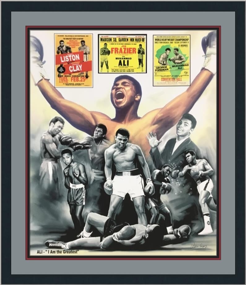 Wishum Gregory Muhammad Ali giclee print custom framed 30 x 24 (1 of 5)