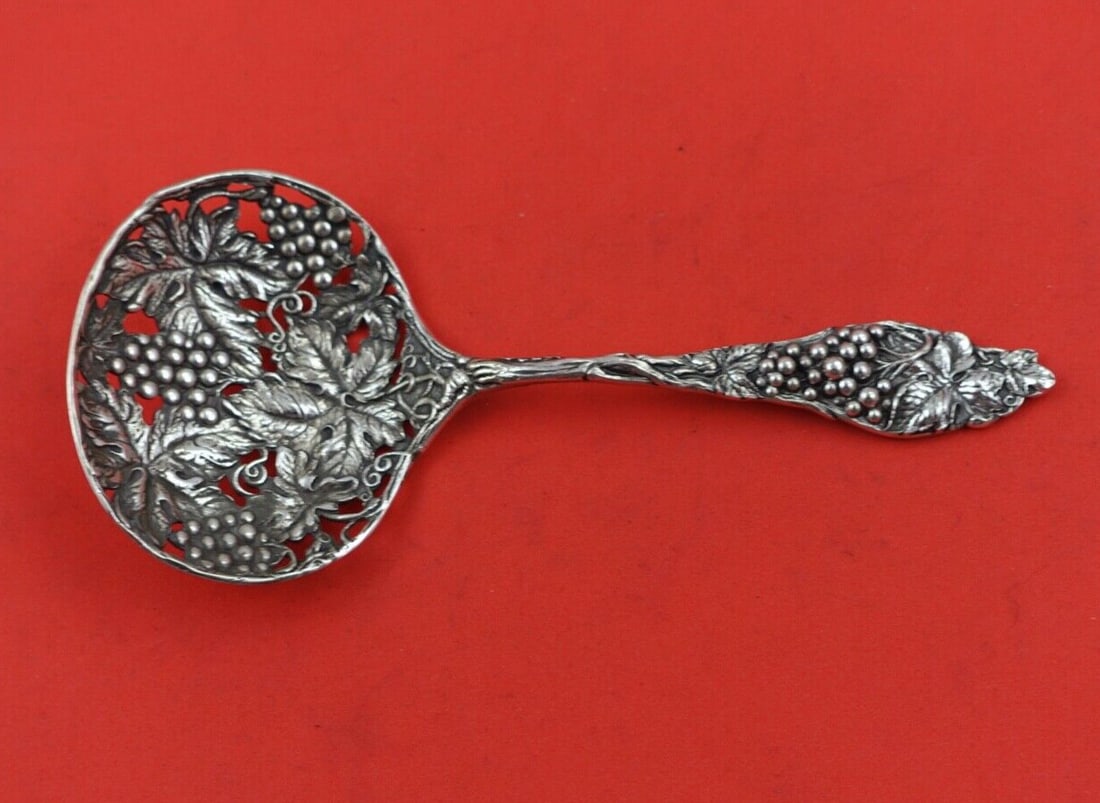 Watson Fruit Series Sterling Silver Nut Spoon Grapes 6 1/4 inches (1 of 2)