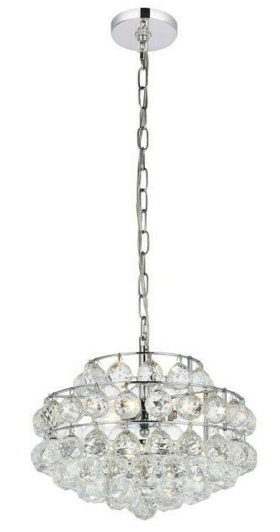 Savannah 14 in Crystal Pendant Light Chrome 3-Light (1 of 9)