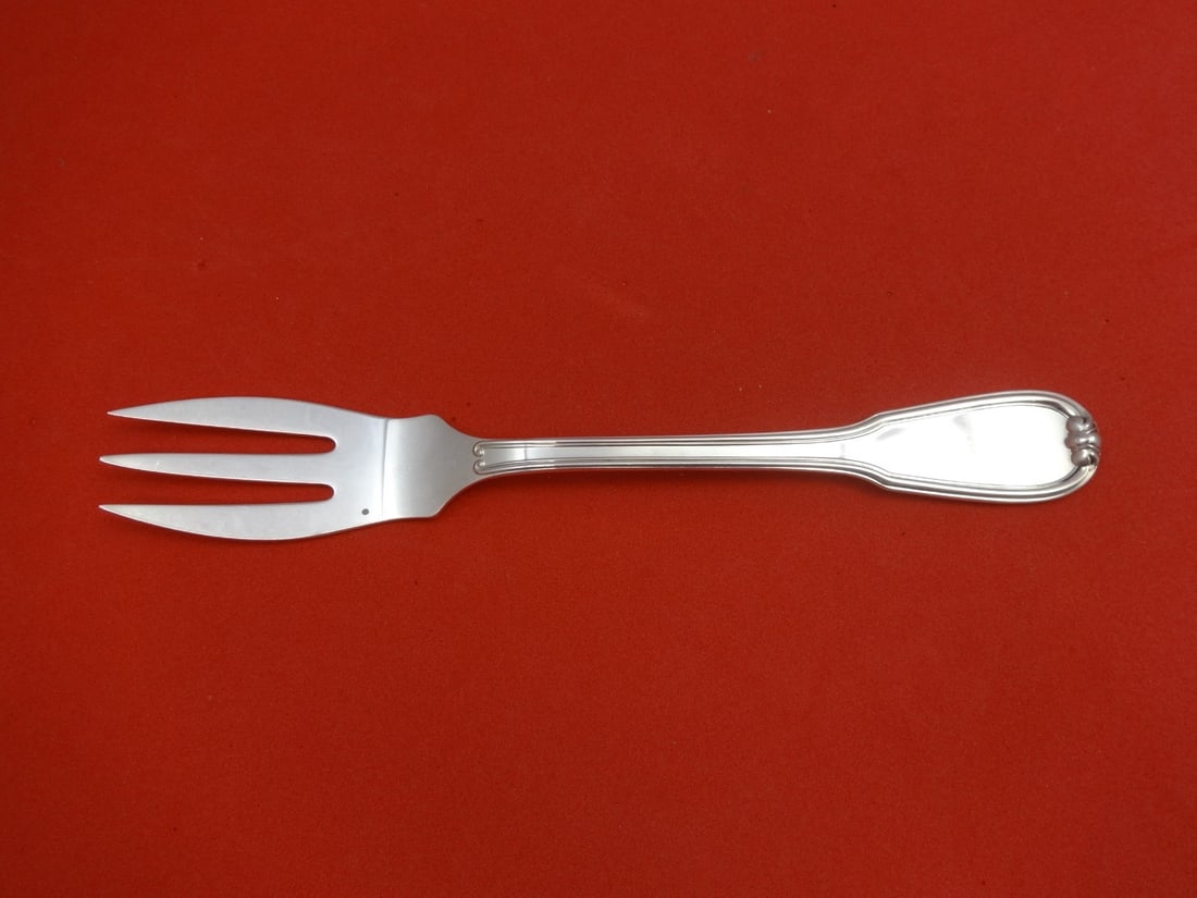 Buccellati Lucrezia Sterling Silver 7 Inch 3-Tine Salad Fish Fork: Buccellati Lucrezia Sterling Silver 7 Inch 3-Tine Salad Fish Fork This exquisite 7-inch salad or fish fork features a classic 3-tine design in the elegant Lucrezia pattern by Buccellati. Made of high-