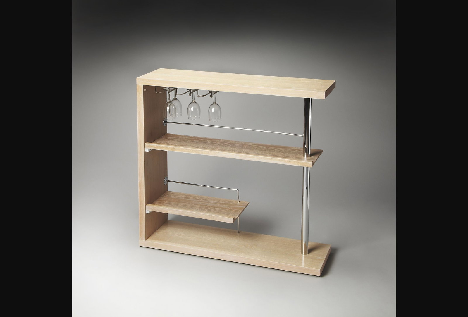 Butler Specialty Sleek Gray Bar Cabinet with Wine Holders (1 of 3)