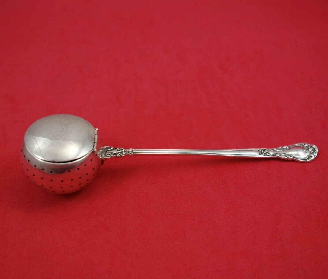 Gorham Chantilly Sterling Silver Tea Ball Infuser 5 5/8" Non-Pierced Top (1 of 2)