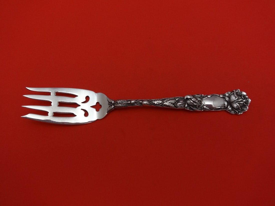 Alvin Bridal Rose Sterling Silver Salad Fork Bar Pierced 6": Alvin Bridal Rose Sterling Silver Salad Fork Bar Pierced 6" Enhance your dining experience with this exquisite Sterling Silver Salad Fork, featuring the elegant Bridal Rose pattern by Alvin. Measuring