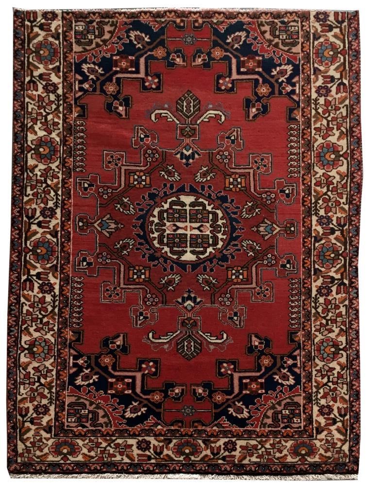 Handcrafted 4.5 x 5.11 Ivory Persian Hamadan Area Rug: Handcrafted 4.5 x 5.11 Ivory Persian Hamadan Area Rug Free continental US Shipping Enhance your living space with this exquisite 4.5 x 5.11 Ivory Persian Traditional Hamadan Area Rug, handcrafted by s