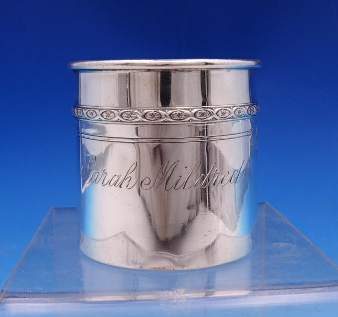 Towle Louis XIV sterling silver engraved baby cup 3 1/2 in (1 of 6)
