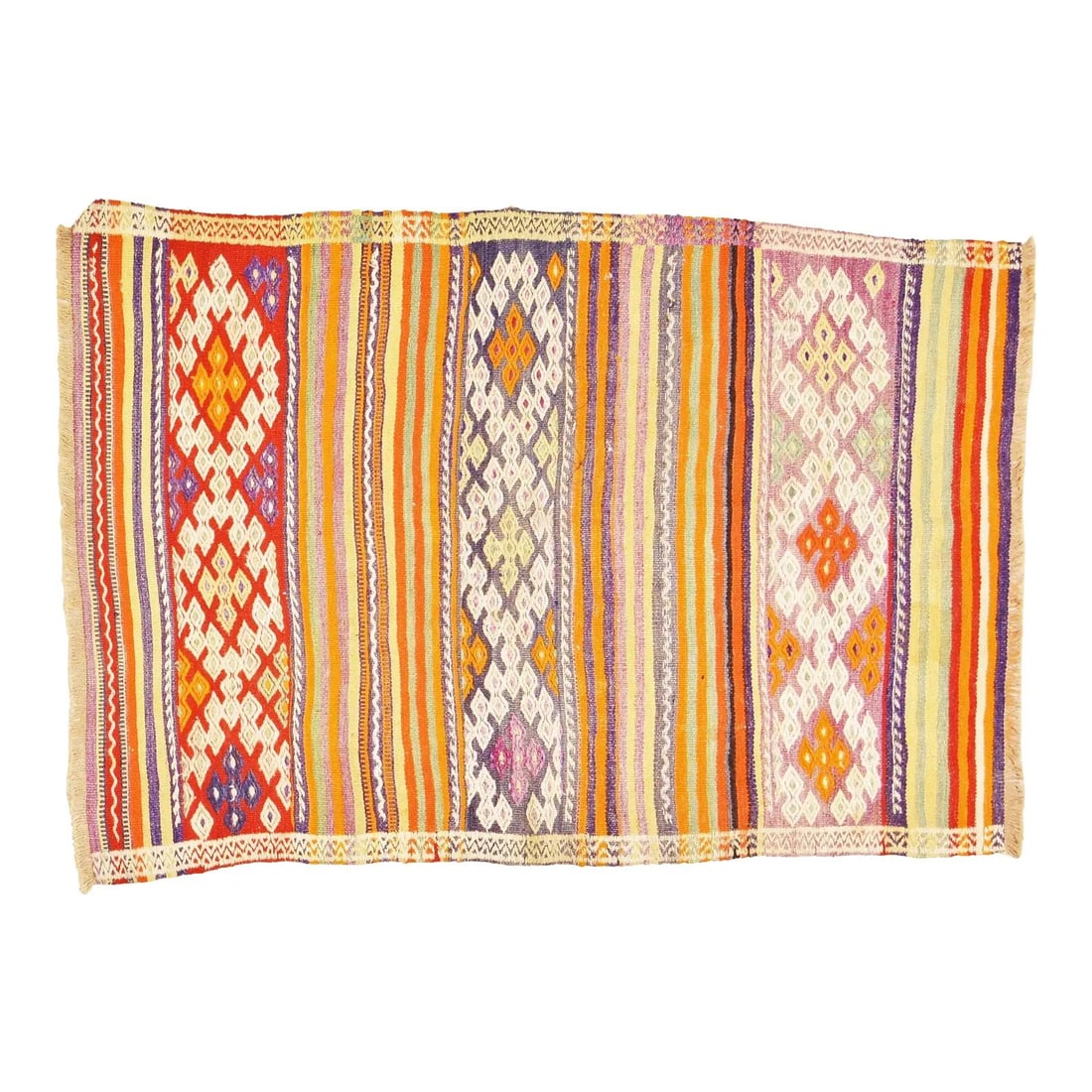 Anatolian Kilim Wool Flatweave Rug in Copper 3'8" x 5'6" (1 of 4)