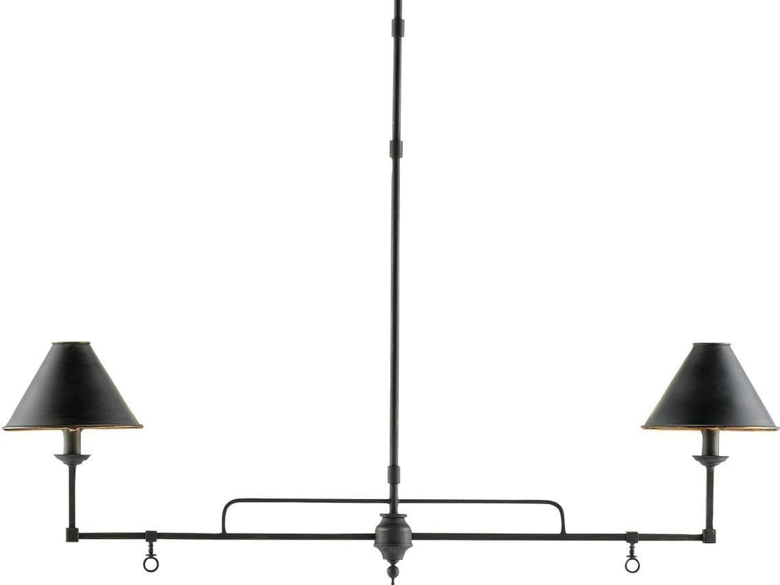 Currey French Black Wrought Iron Bowl Chandelier with Gold Leaf Interior: Currey French Black Wrought Iron Bowl Chandelier with Gold Leaf Interior Illuminate your living space with this exquisite French black chandelier, designed to bring elegance and charm to any home. Cra