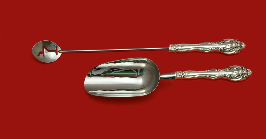 Gorham La Scala Sterling Silver 2pc Bar Set Custom Made: Gorham La Scala Sterling Silver 2pc Bar Set Custom Made Elevate your entertaining with the La Scala Bar Set by Gorham, a stunning 2-piece hostess set crafted from sterling silver. This custom-made set