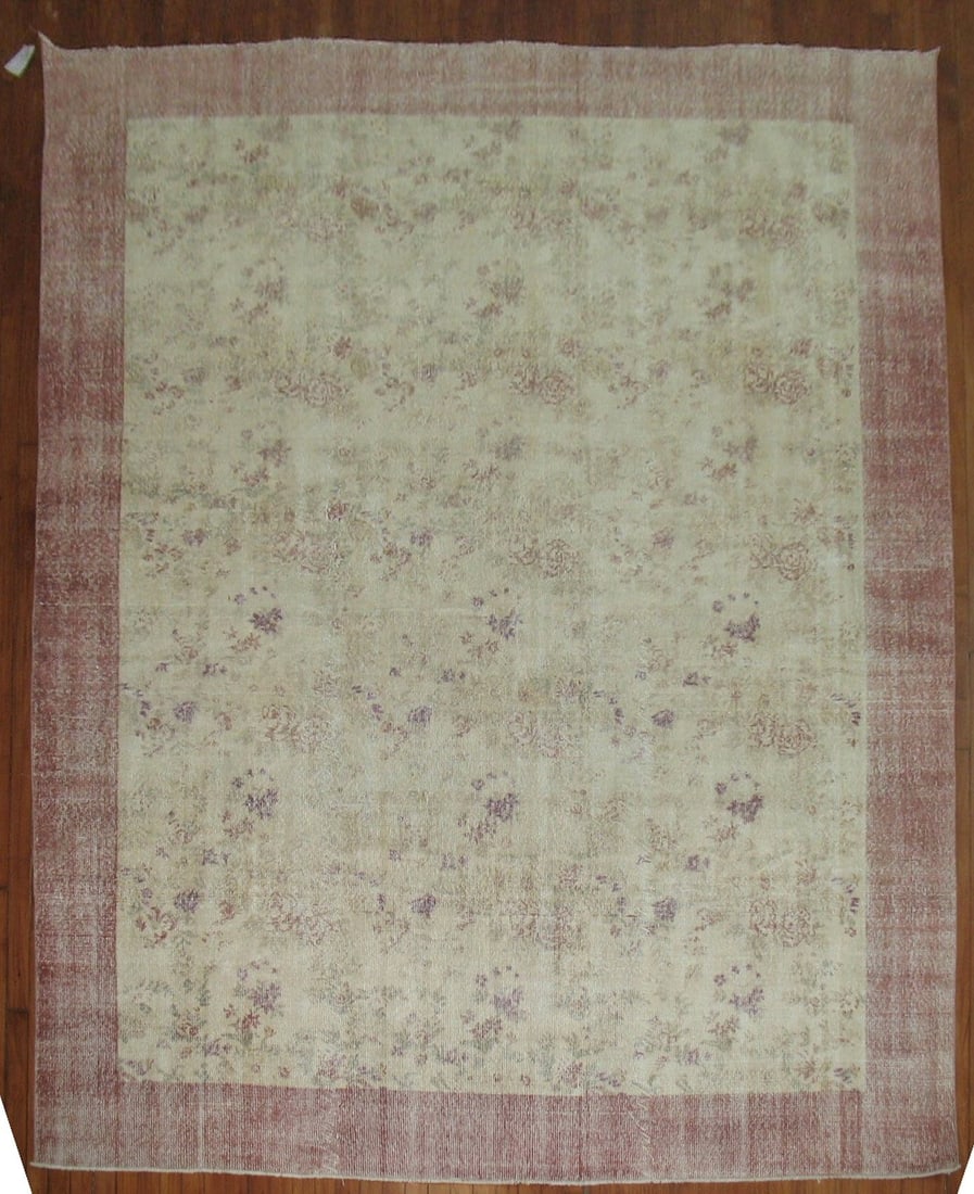 7' 10" x 10' 11" Mid 20th Century Turkish Room Rug: 7' 10" x 10' 11" Mid 20th Century Turkish Room Rug Vintage Turkish room-size rug with a worn shabby chic look. This pre-owned mid-20th century piece offers classic Turkish style and is suited for larg