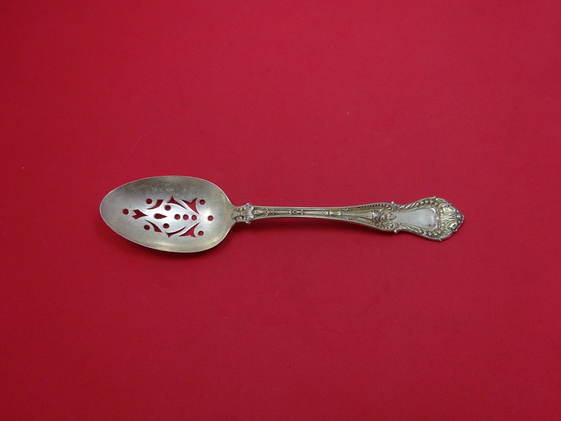 Whiting Dorothy Vernon Sterling Silver Slotted Serving Spoon 8 1/8" (1 of 1)