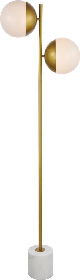 Elegant Lighting Eclipse Brass Milk Dual-Light Floor Lamp (1 of 1)