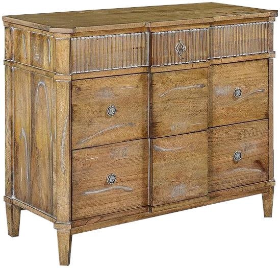 St. Denis Solid Wood Chest Console in Beachwood Finish: St. Denis Solid Wood Chest Console in Beachwood Finish Introducing the St. Denis Solid Wood Chest Console, a stunning blend of antique charm and modern functionality. Crafted from solid wood, this che