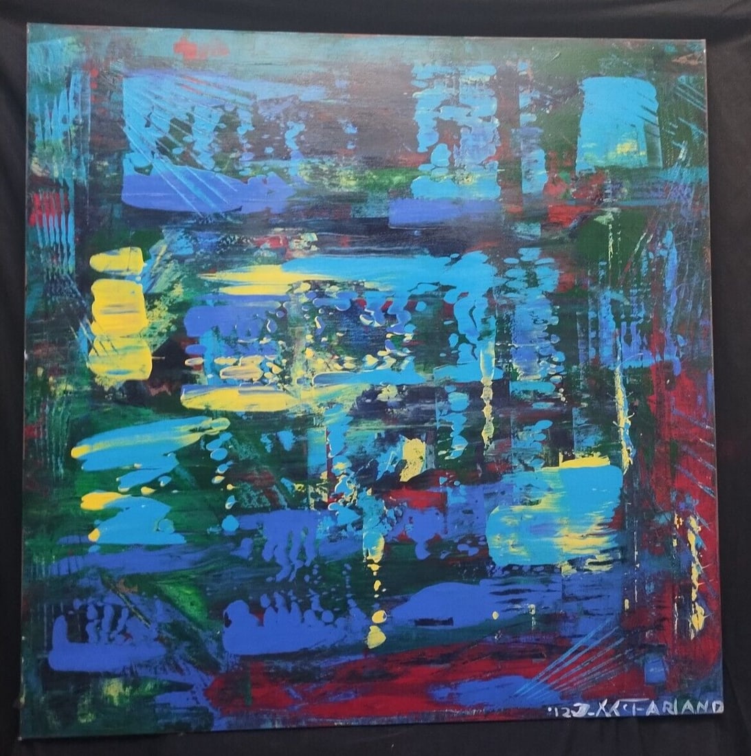 48x48 Abstract Acrylic Painting James McFarland Reflections Original (1 of 7)