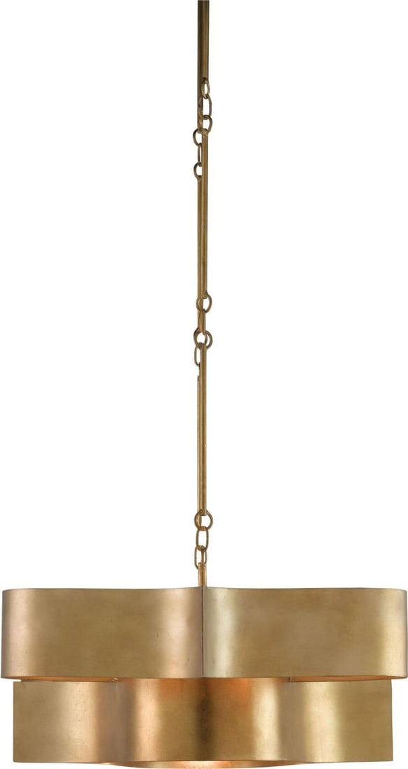 Currey Grand Lotus Chandelier Gold Neo-Classical Revival 6 Bulb (1 of 7)