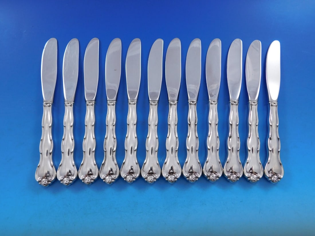 Gorham Rondo Sterling Silver Butter Spreader Set 12 Pieces 6 1/4" (1 of 5)