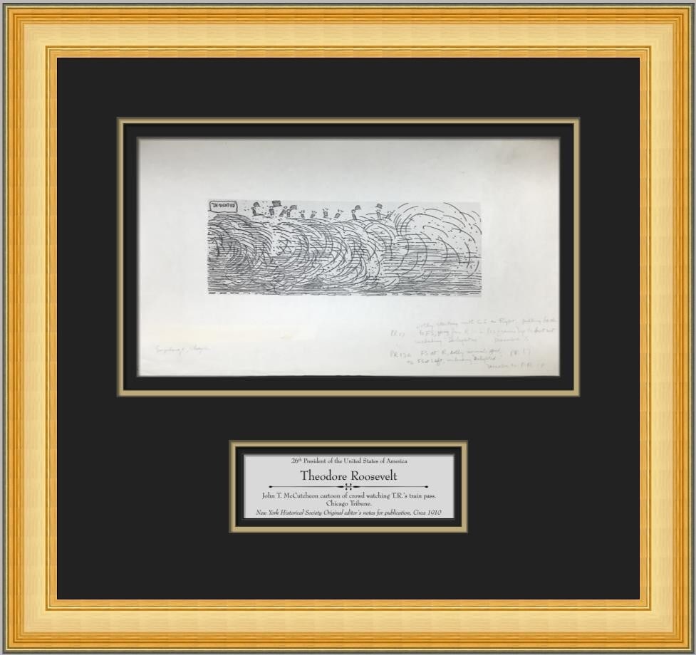 1902 Roosevelt train cartoon proof by John T McCutcheon (1 of 8)