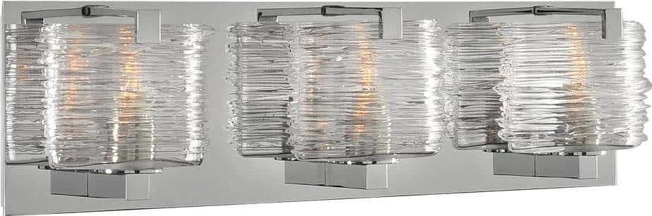 Kalco South Bay Modern Chrome 3-Light Bath Fixture with Hand-Blown Glass (1 of 1)