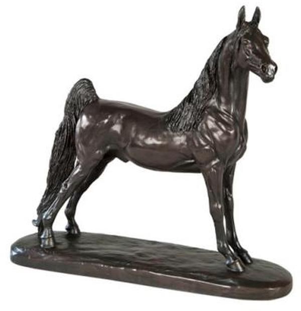 Handcrafted Ebony Saddlebred Sculpture by Belden Lodge Style: Handcrafted Ebony Saddlebred Sculpture by Belden Lodge Style This item is made at time of order. Please allow 42 to 70 days for production. Discover the exquisite craftsmanship of this Ebony Saddlebre