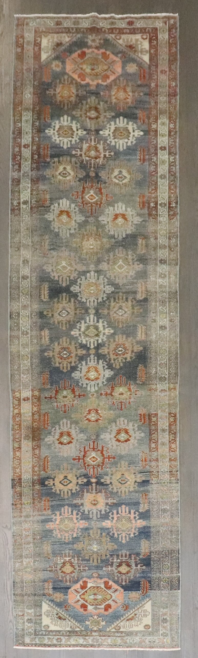 2' 10" x 10' 3" Early 20th Century Malayer Runner: 2' 10" x 10' 3" Early 20th Century Malayer Runner Early 20th century Malayer runner with a classic elongated runner format. This pre-owned rug is identified as a Malayer runner. Specifications Type: M