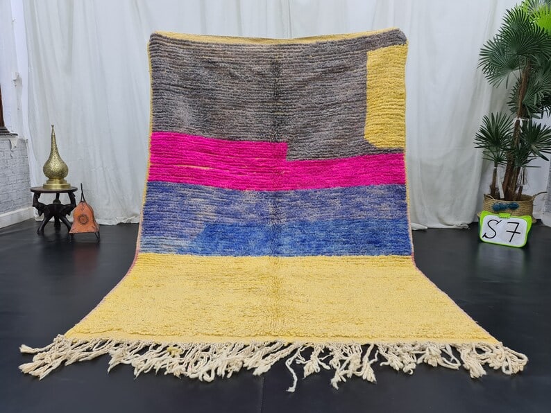 Authentic Handwoven Colorful Rug from Morocco 10 x 6.56 Feet: Authentic Handwoven Colorful Rug from Morocco 10 x 6.56 Feet Discover the beauty of this authentic handwoven colorful rug, crafted by skilled Berber women weavers in the Atlas Mountains. This unique p