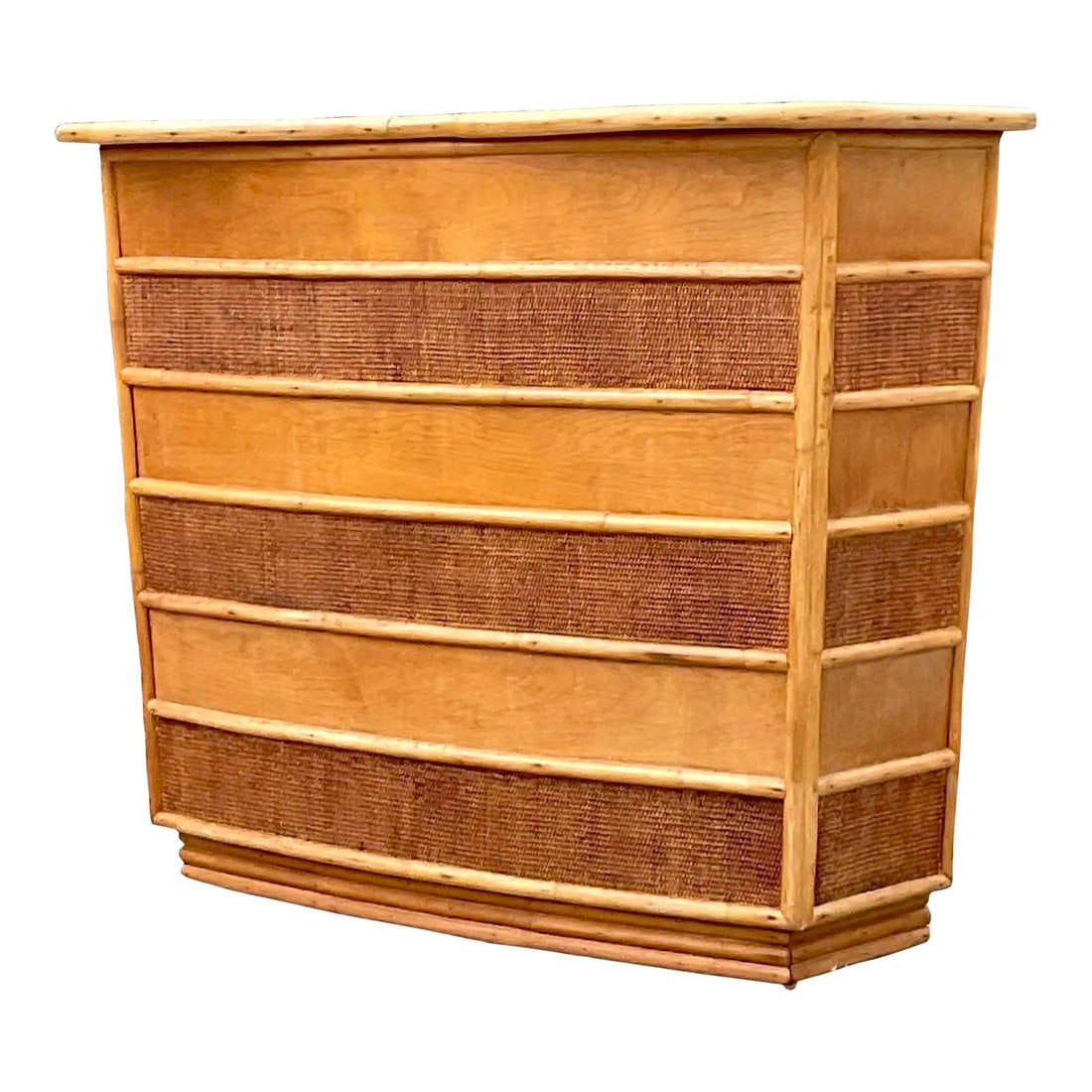 Vintage Coastal Seagrass Dry Bar with Laminate Top (1 of 7)