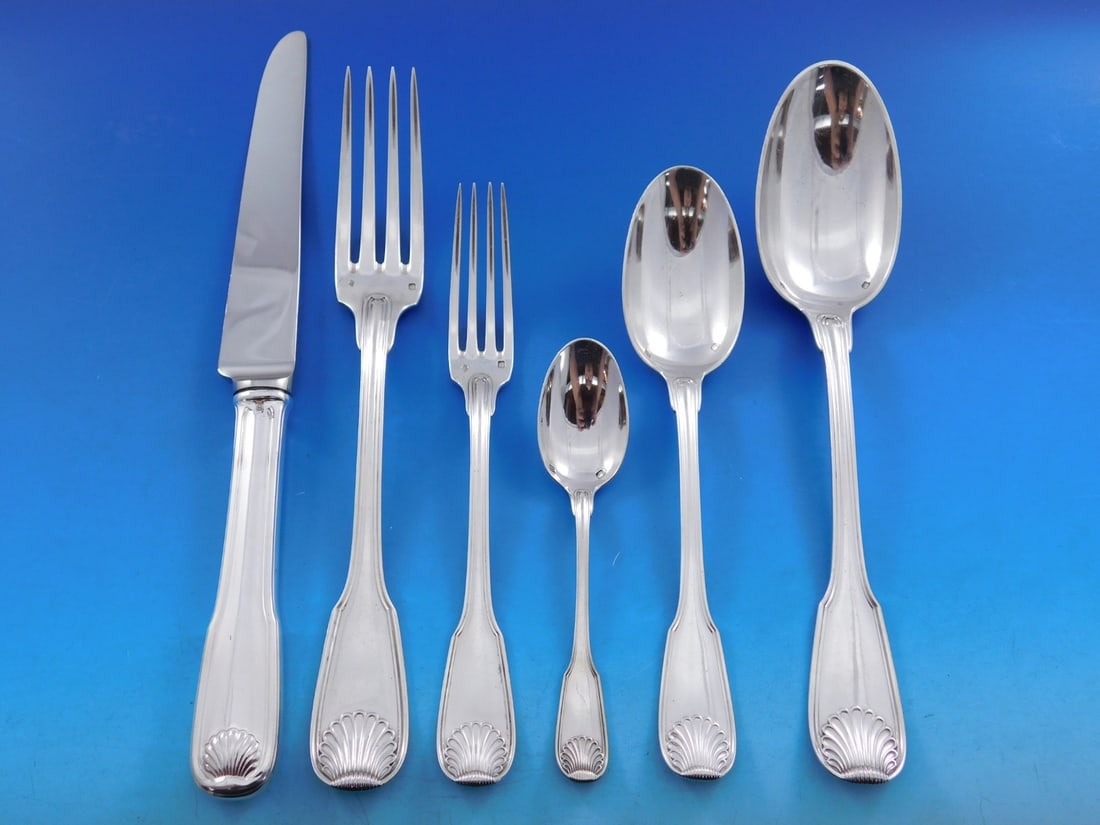 60 Piece Puiforcat Sevigne New Sterling Silver Flatware Service for 10 (1 of 7)