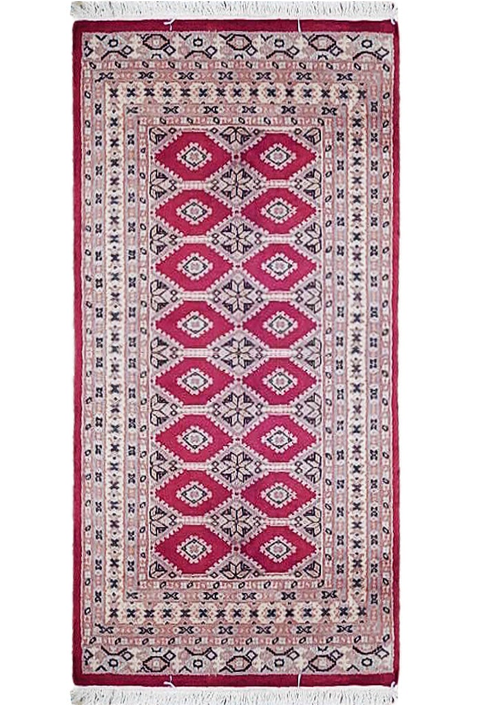 3'1" x 5'3" Red Jaldar Bokhara Hand-Knotted Wool Area Rug: 3'1" x 5'3" Red Jaldar Bokhara Hand-Knotted Wool Area Rug Free continental US Shipping Introducing the exquisite 3.1 x 5.3 Red Jaldar Bokhara Premium Wool Rug, a luxurious addition to your decor. Hand
