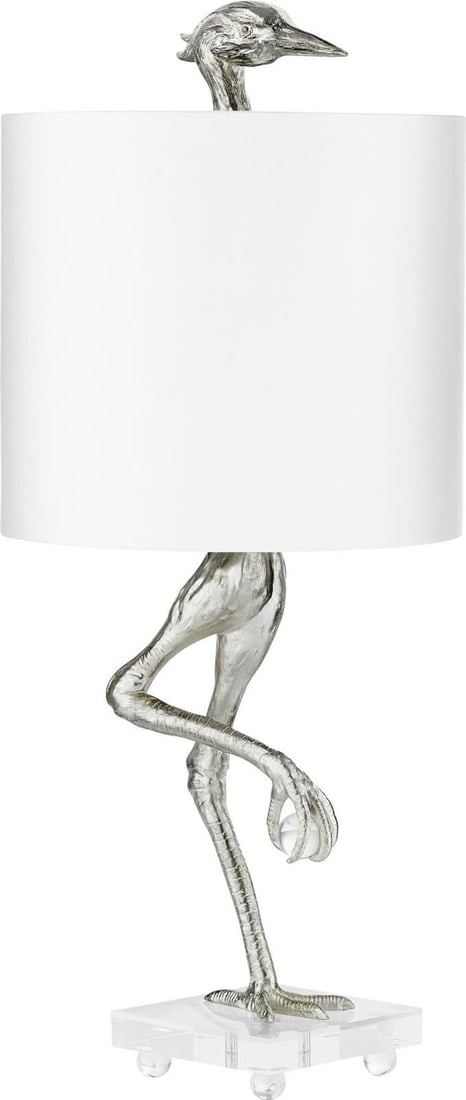Cyan Ibis table lamp with white drum shade 35H (1 of 3)