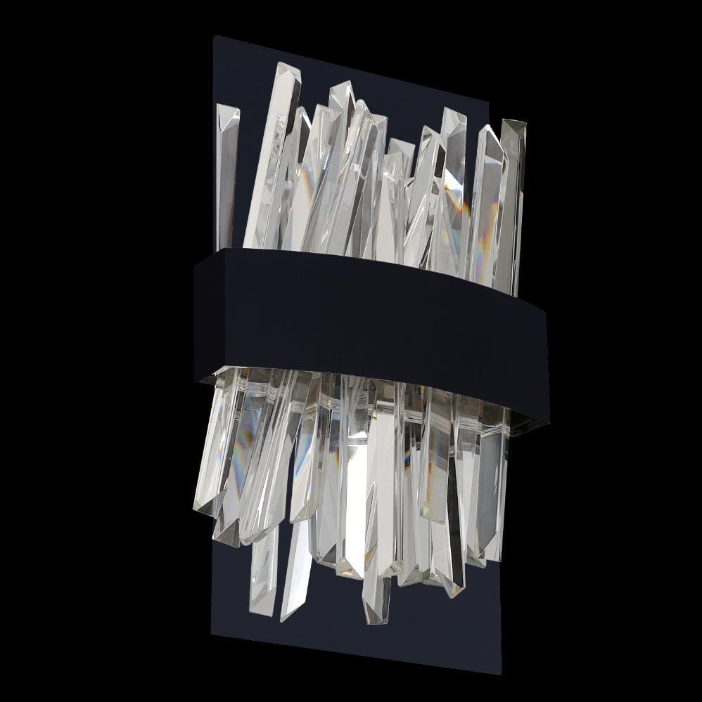 Kalco Chic Glacier LED Wall Sconce Matte Black 12H x 8W Casual Luxury (1 of 1)
