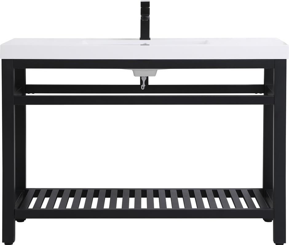 Elegant Lighting Modern Black Bathroom Vanity with White Sink (1 of 1)
