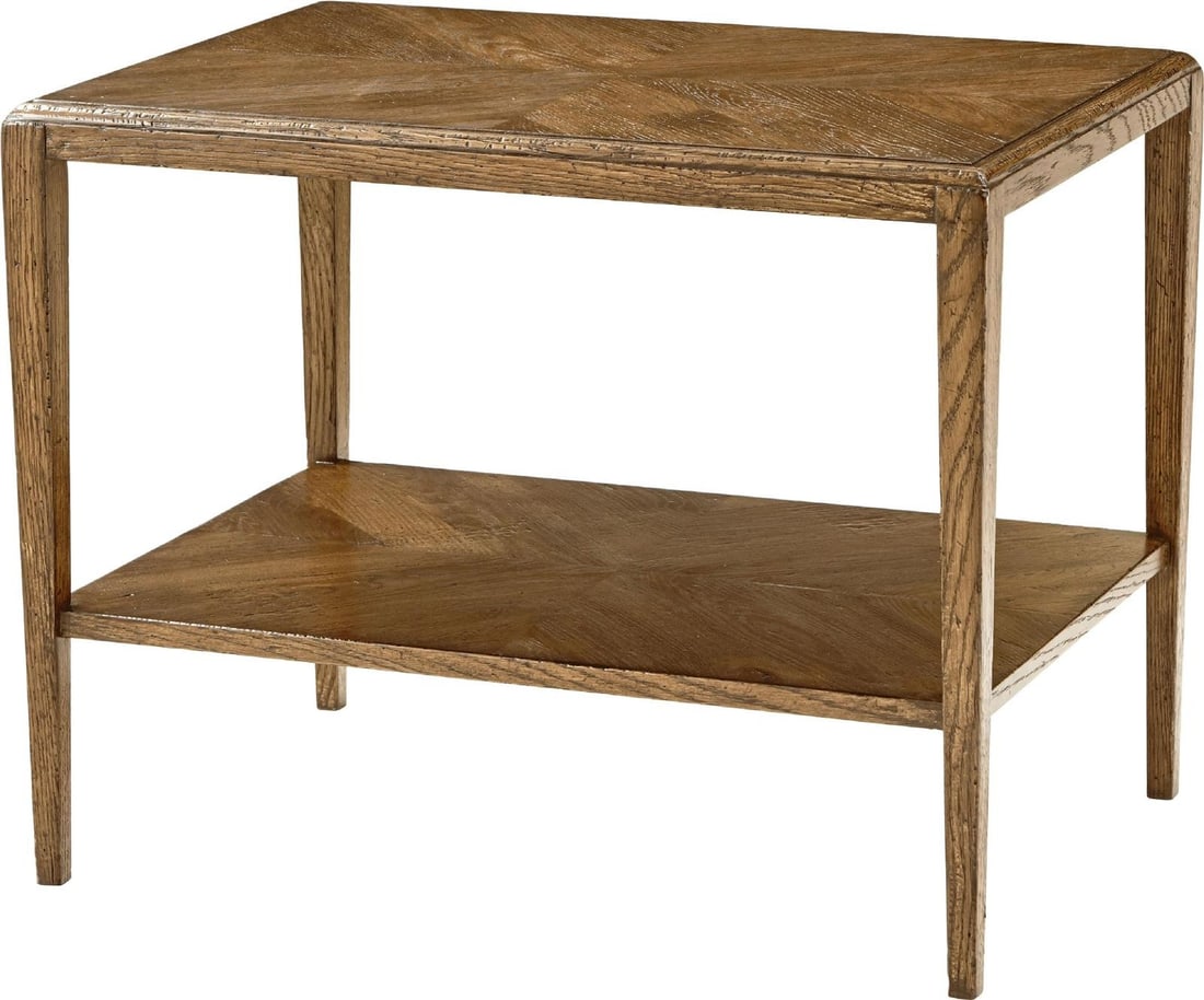 Nova Collection Rectangular Side Table in Wood Veneer and Metal: Nova Collection Rectangular Side Table in Wood Veneer and Metal This un-used Nova side table by Theodore Alexander features a rectangular design crafted from metal and solid wood veneer. Part of the N