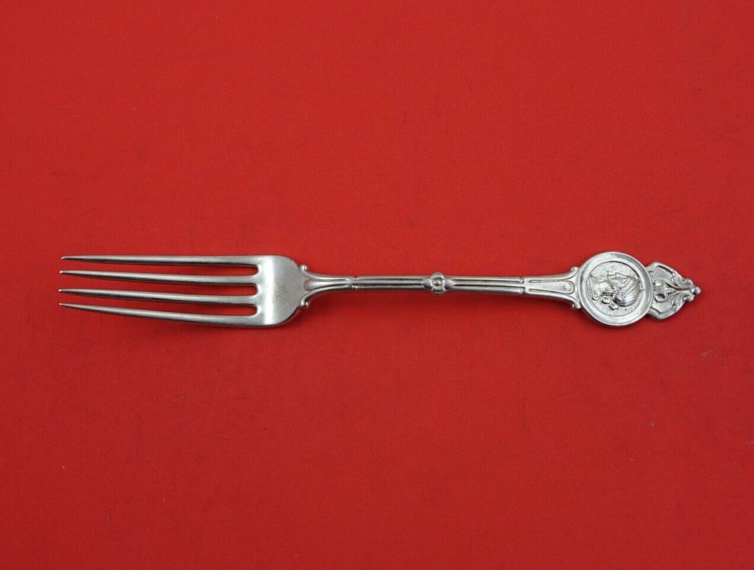 Koehler & Ritter Medallion Coin Silver Fork 6 7/8" Monogrammed (1 of 2)