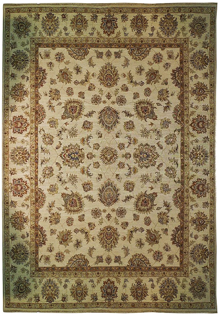 Ivory Vegetable Dyed Chobi Rug 7' 11" x 10' Handmade Wool (1 of 6)