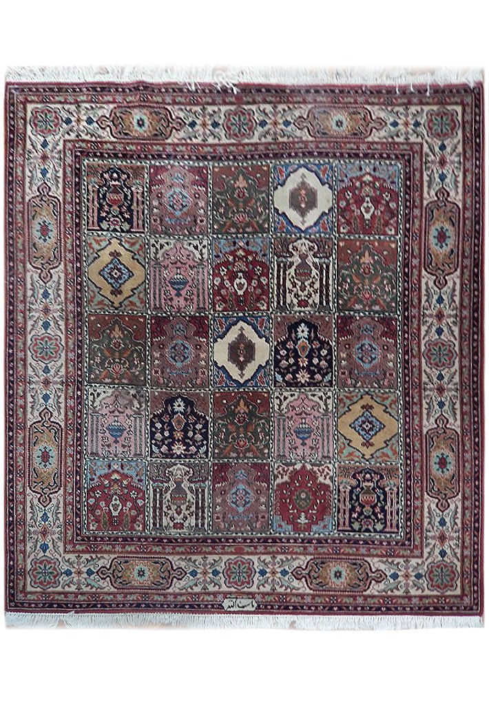 Colorful 6.8 x 7.3 Bakhtiar Square Garden Rug (1 of 7)