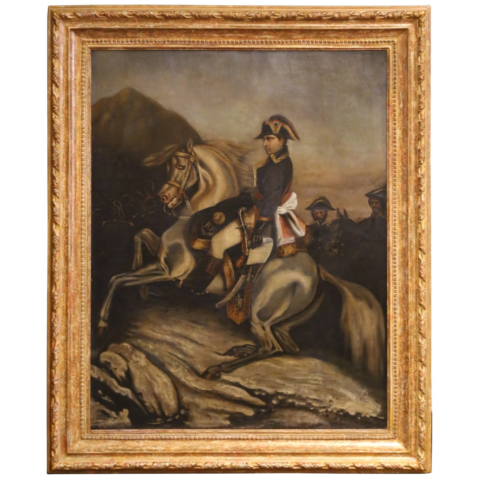 Signed Pommier French oil on canvas after David Napoleon portrait (1 of 10)