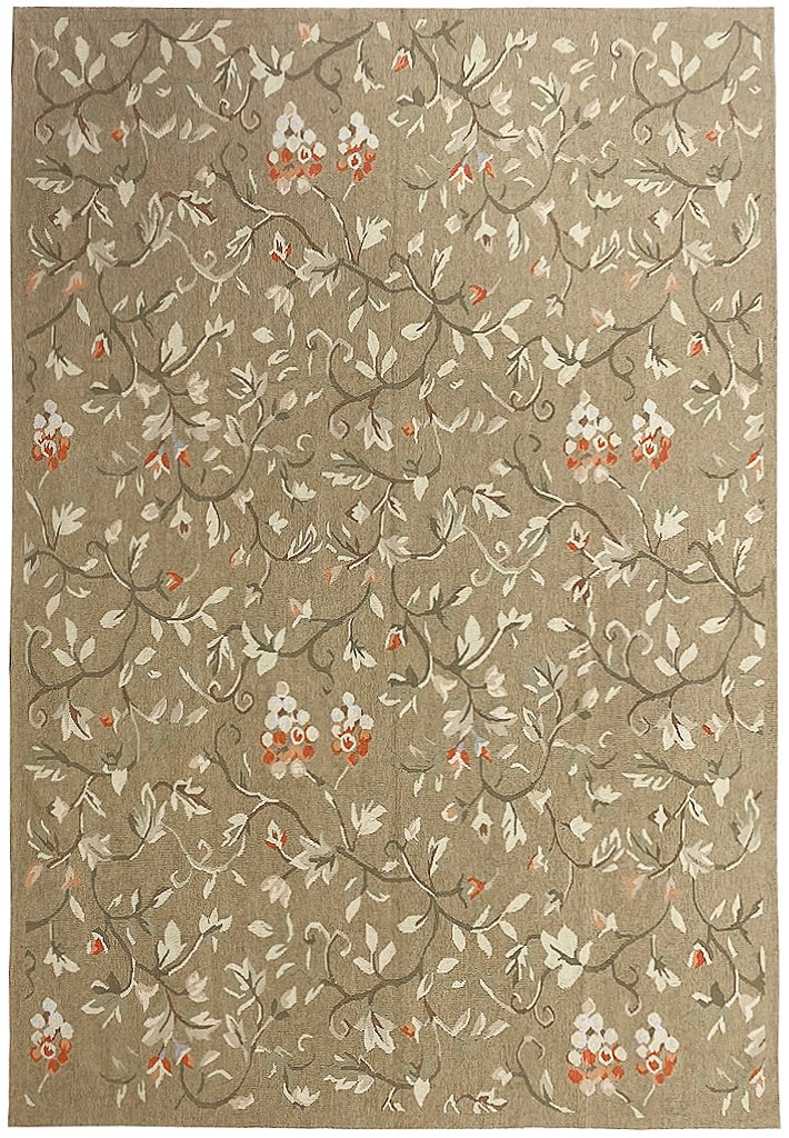 Handmade 8.10 x 12.8 English Aubusson Flat Weave Area Rug (1 of 10)