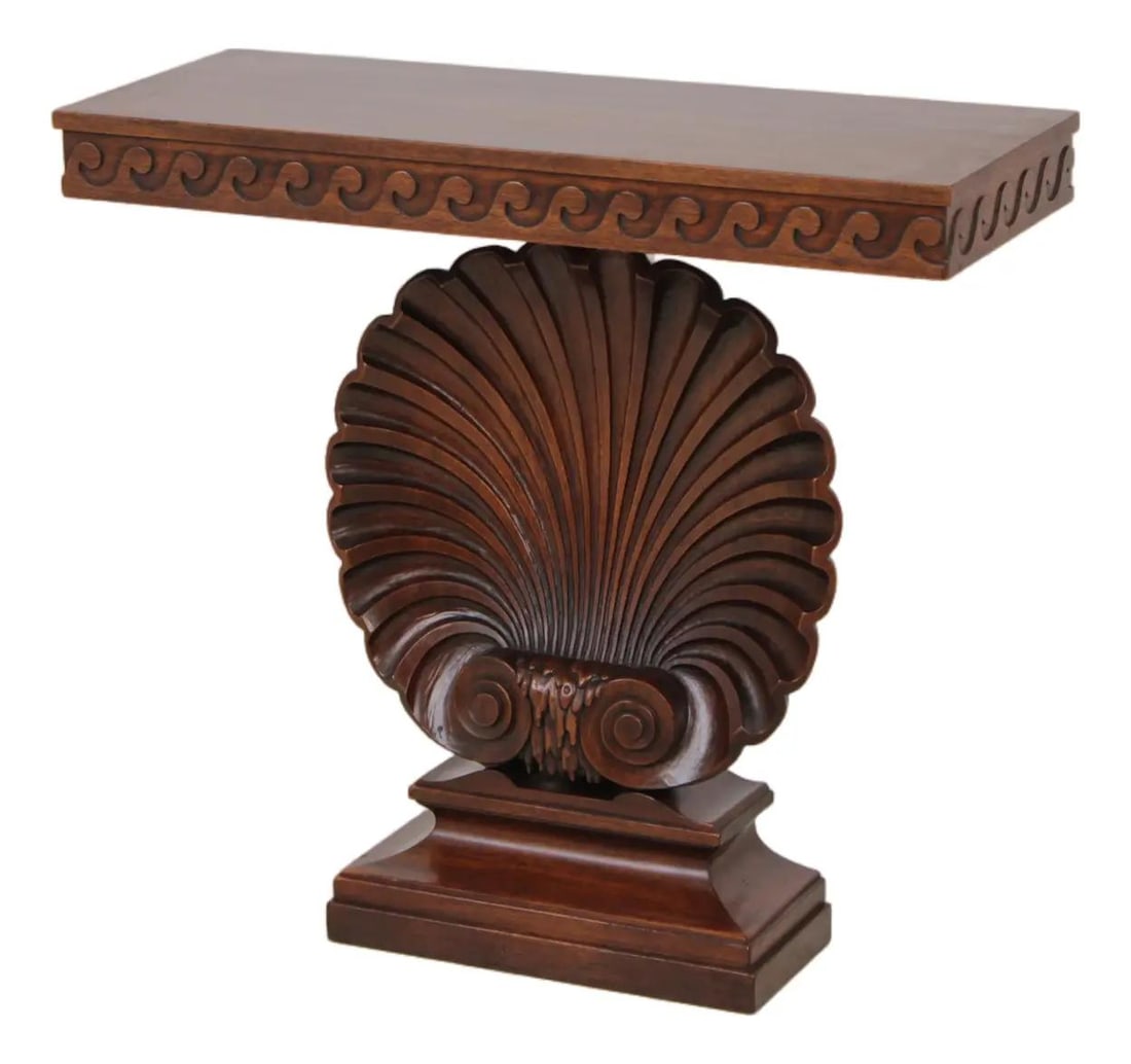 Mahogany Console Table by Edward Wormley for Dunbar Shell Carving (1 of 10)