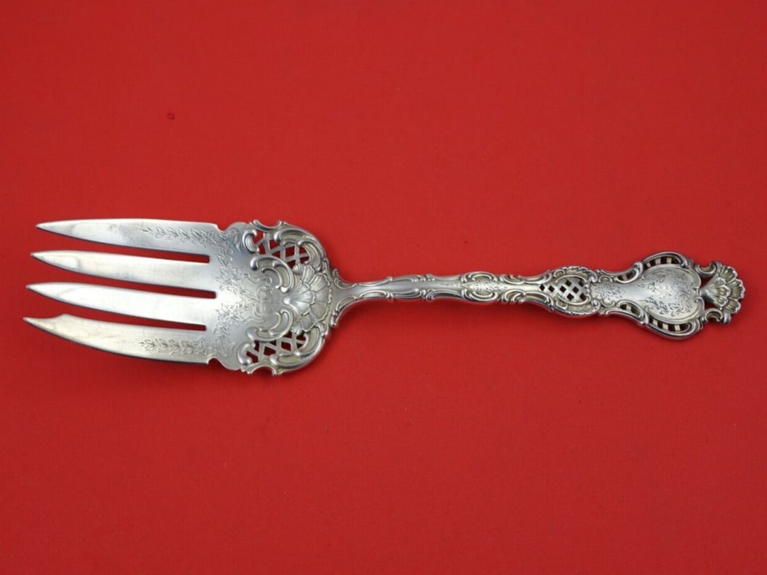 Durgin Regent Sterling Silver Fish Serving Fork Monogrammed 9 5/8 Inch (1 of 3)