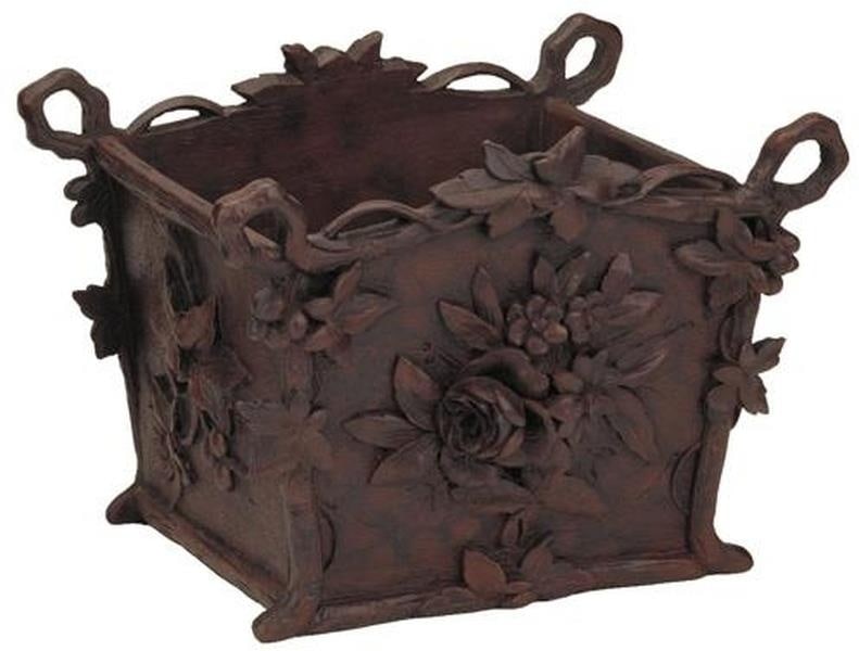 Lodge Style Floral Resin Planter 9 x 7 Inch: Lodge Style Floral Resin Planter 9 x 7 Inch This item is made at time of order. Please allow 42 to 70 days for production. Enhance your home decor with this exquisite lodge-style floral planter, ideal