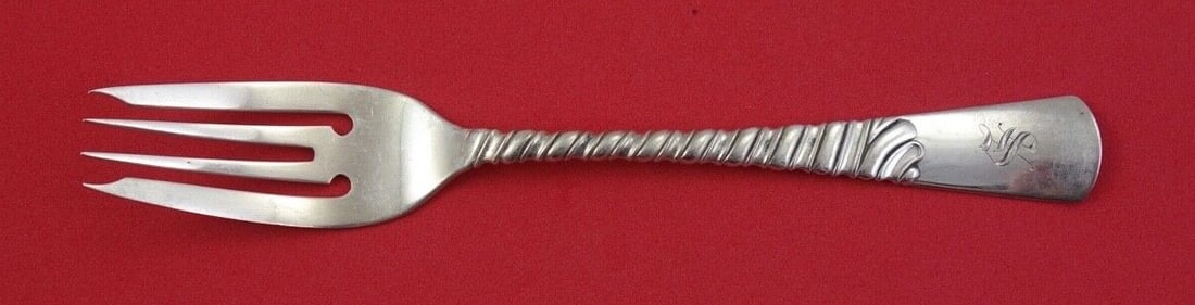 Gorham Colonial Sterling Silver Salad Fork Double Notch Tine Monogrammed 6": Gorham Colonial Sterling Silver Salad Fork Double Notch Tine Monogrammed 6" This exquisite Colonial salad fork by Gorham is crafted from high-quality sterling silver, showcasing a classic design with 