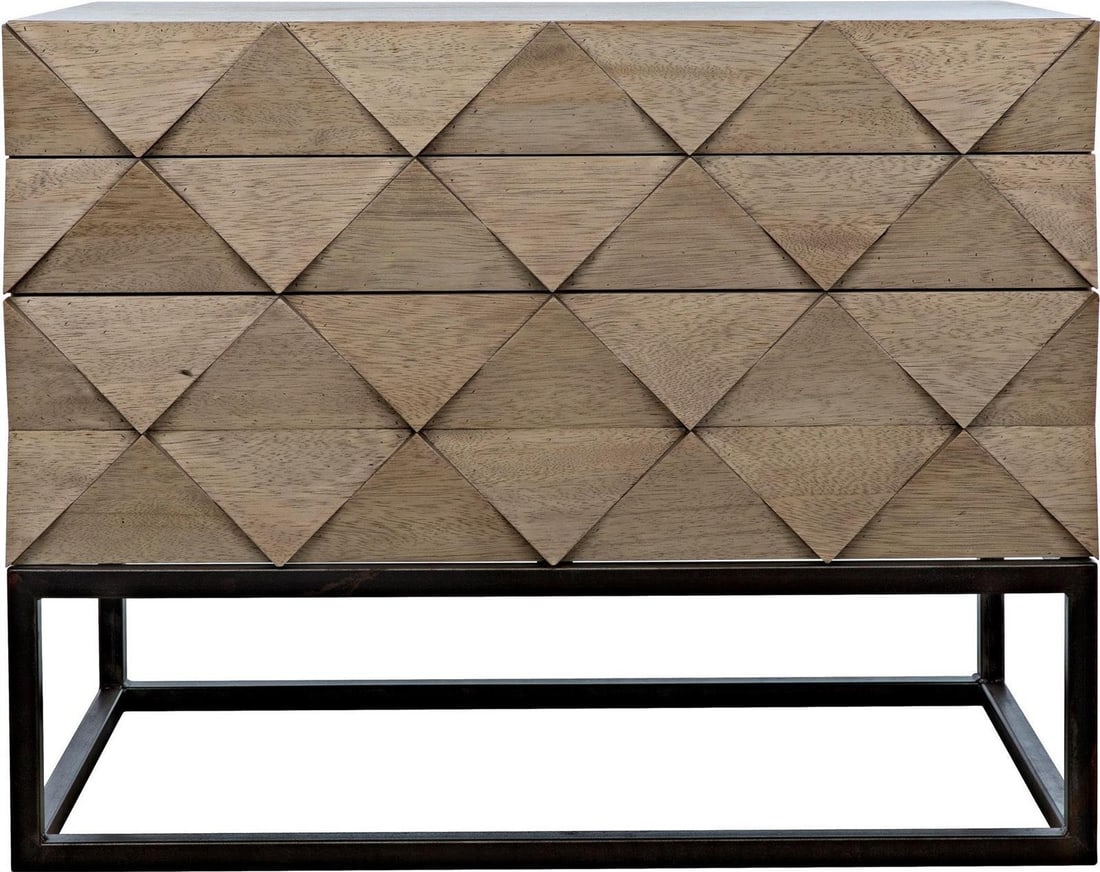 Noir Draco Sideboard Washed Walnut with Matte Black Legs (1 of 7)