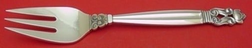 Georg Jensen Acorn Sterling Silver 3-Tine Fish Fork GI Mark 6.5" (1 of 2)