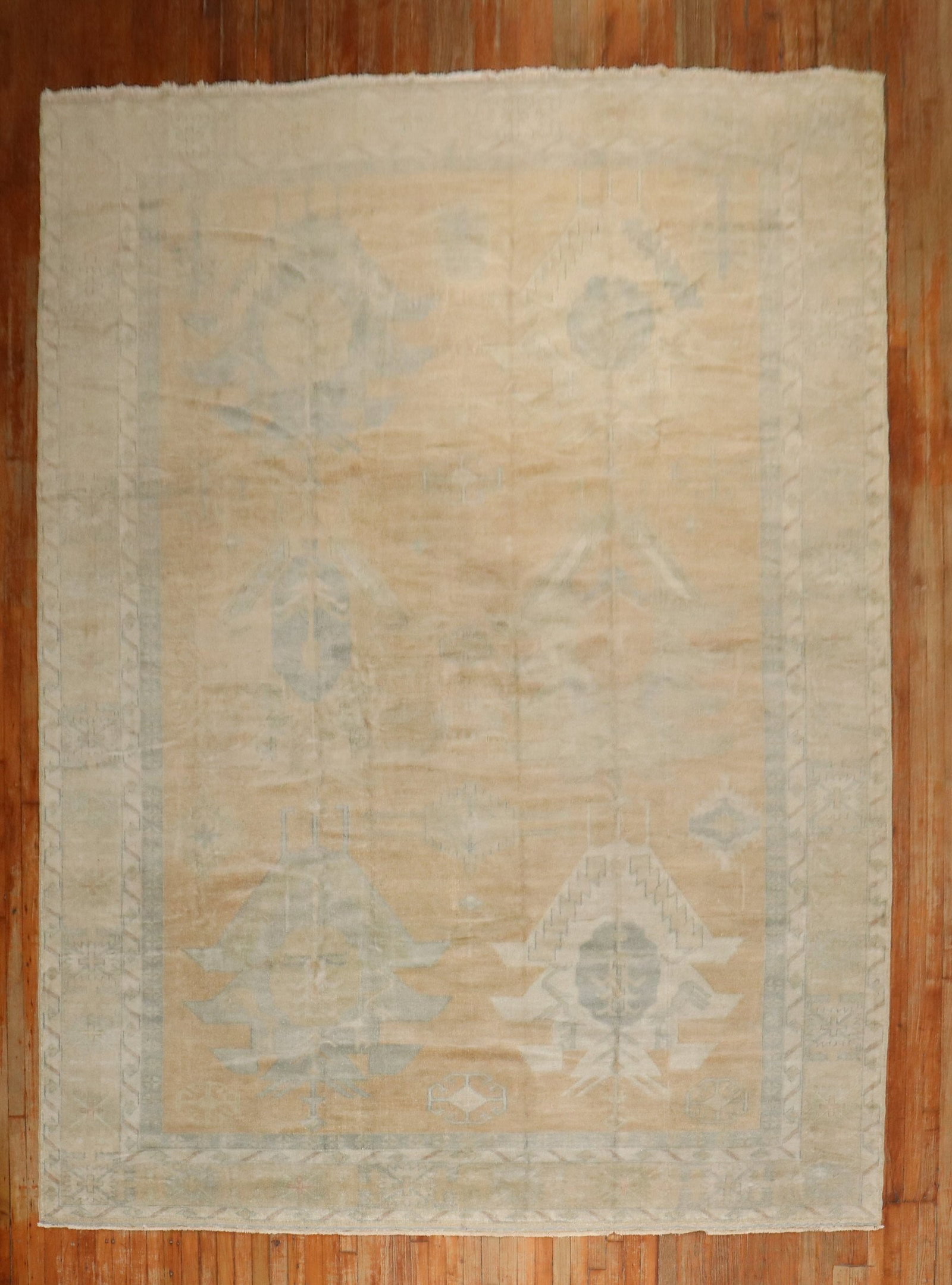9' 2" x 13' 4" Turkish Room Rug Geometric Design: 9' 2" x 13' 4" Turkish Room Rug Geometric Design Vintage Turkish rug featuring an all-over geometric design in warm colors. This pre-owned room-size rug dates to the 3rd quarter of the 20th century. S