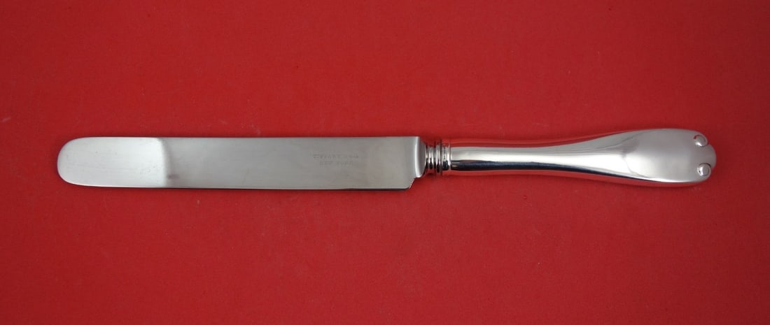 Tiffany & Co Flemish Sterling Silver Hollow Handle Dinner Knife 9 3/4: Tiffany & Co Flemish Sterling Silver Hollow Handle Dinner Knife 9 3/4 This pre-owned Flemish pattern dinner knife by Tiffany & Co. features a sterling silver hollow handle and a stainless steel blade 