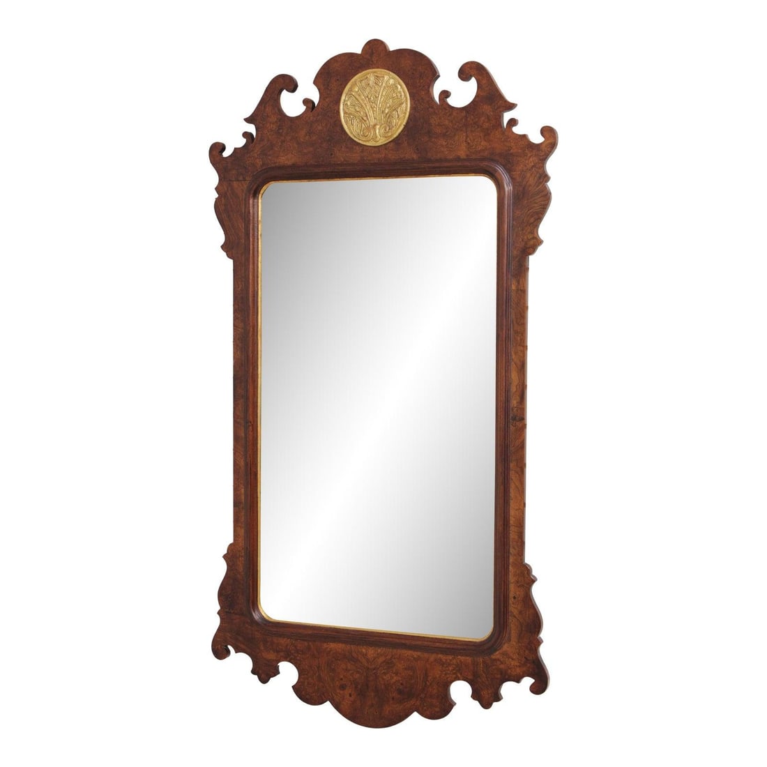 Henredon burl elm wall mirror in Chippendale style 29.5w x 54h (1 of 10)