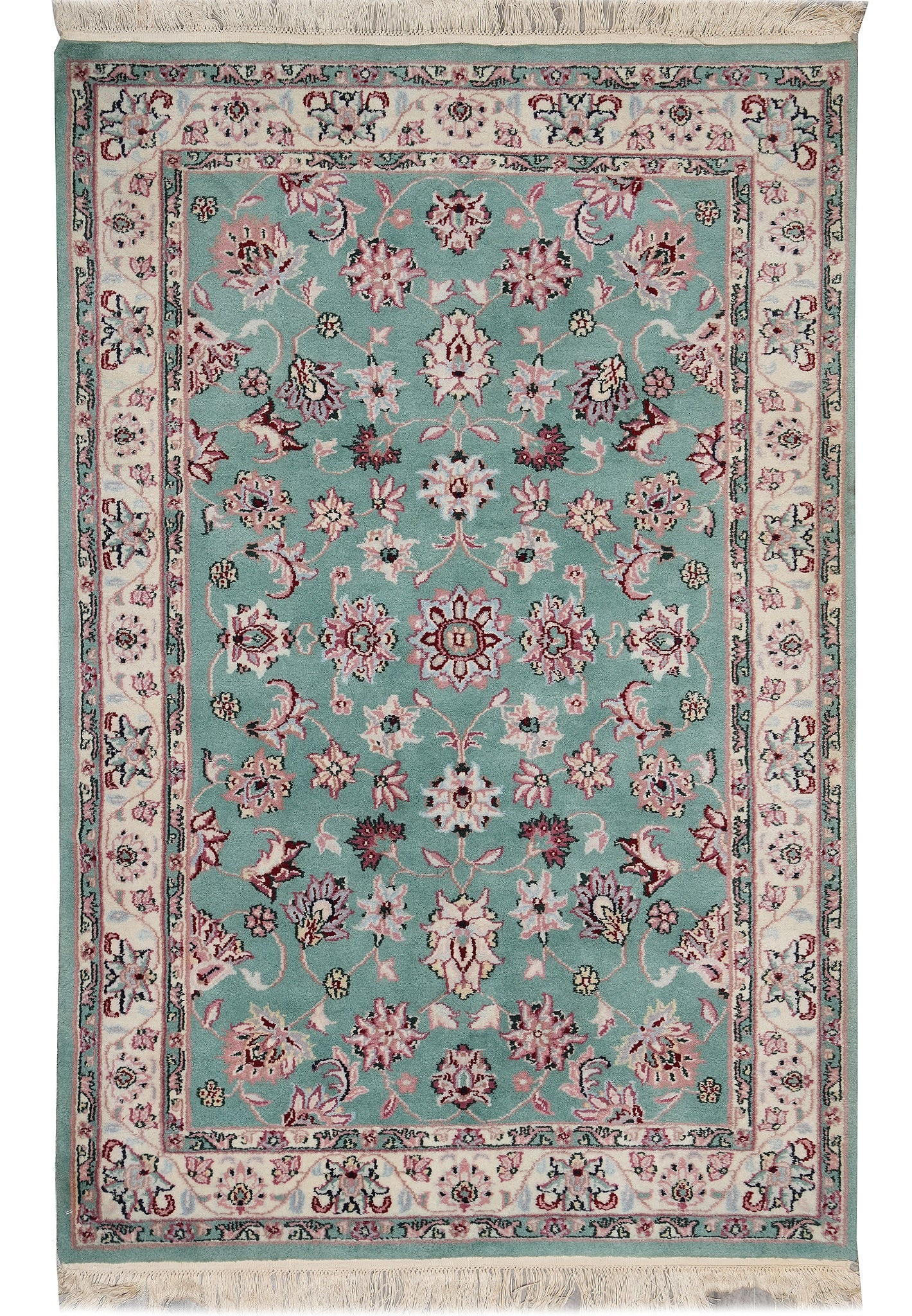 4 x 4.7 Green Handmade Wool Hand Knotted Rug: 4 x 4.7 Green Handmade Wool Hand Knotted Rug Free continental US Shipping This 4 x 4.7 green handmade wool rug is handcrafted using traditional techniques and features a hand-knotted construction for 